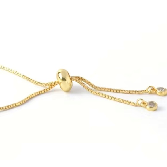 NWT 18K Gold Plated Adjustable Tennis Bracelet Inlaid Shiny Cubic Zircon - Picture 7 of 9